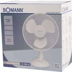 Bomann Tischventilator VL 1138 CB 30cm 40W Weiß -Unold Store fb88548623238265ed82cfddcfacad75