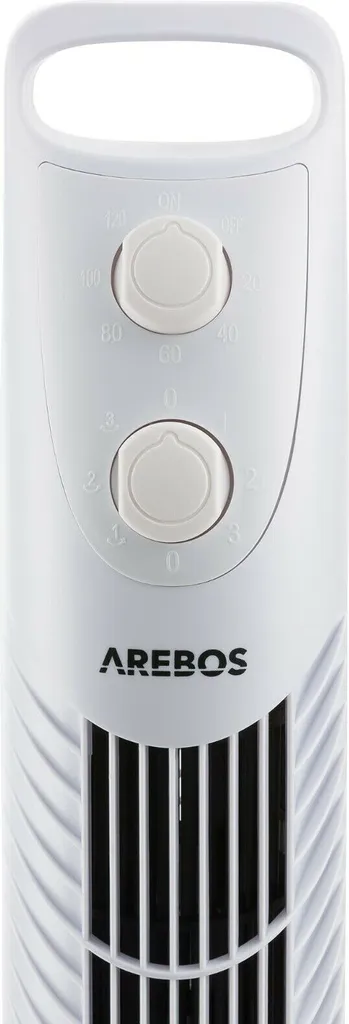 AREBOS Turmventilator Mit Timer, 40 Watt, 75°-Oszillation, Ventilator Mit 3 Geschwindigkeitsstufen, , Weiß 10 AREBOS Turmventilator Mit Timer, 40 Watt, 75°-Oszillation, Ventilator Mit 3 Geschwindigkeitsstufen, , Weiß – Bild 10