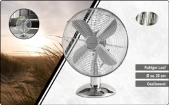 ProfiCare Tisch-Ventilator PC-VL 3062 M, Hochwertiges Metall-Gehäuse, Kleiner Lüfter Mit Verstellbarem Neigungswinkel Und Ruhigem Lauf, Metall-Chrom -Unold Store fe9166836212bfc2ac37dbca777d876b