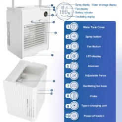 5in1 Tragbarer Mini Klimaanlagen Lüfter Desktop Mobile Klimageräte Luftbefeuchter Kühler Luftventilator -Unold Store fee3c2de1ea8618f379ecac5f688632a